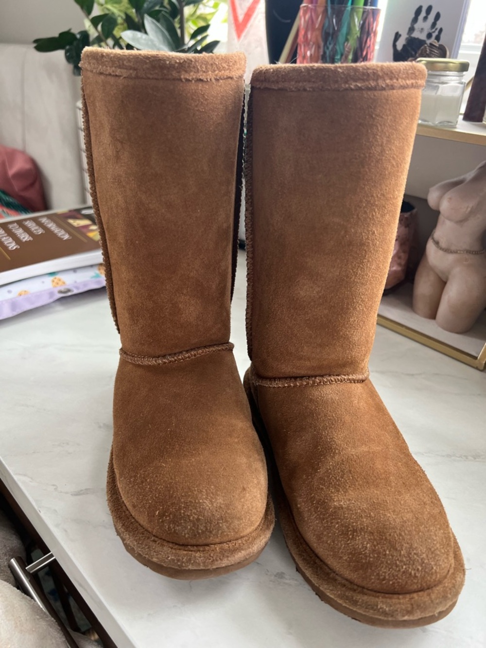 BearPaw Kids Chestnut Suede Mid-Calf Boots